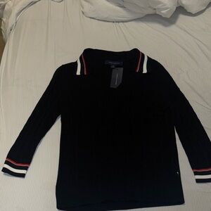 Tommy Hilfiger Black Top with Red and White Trim
